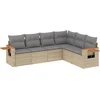 Image de vidaXL - 6-delige - Loungeset - met - kussens - poly - rattan - beige