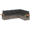 Image de vidaXL - 6-delige - Loungeset - met - kussens - poly - rattan - grijs