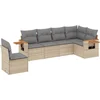 Image de vidaXL - 6-delige - Loungeset - met - kussens - poly - rattan - beige
