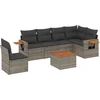 Image de vidaXL - 7-delige - Loungeset - met - kussens - poly - rattan - grijs