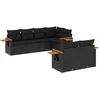 Image de vidaXL - 7-delige - Loungeset - met - kussens - poly - rattan - zwart