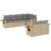 Image de vidaXL - 7-delige - Loungeset - met - kussens - poly - rattan - beige