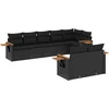 Image de vidaXL - 8-delige - Loungeset - met - kussens - poly - rattan - zwart