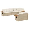 Image de vidaXL - 8-delige - Loungeset - met - kussens - poly - rattan - beige