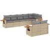 Image de vidaXL - 8-delige - Loungeset - met - kussens - poly - rattan - beige
