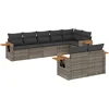 Image de vidaXL - 8-delige - Loungeset - met - kussens - poly - rattan - grijs
