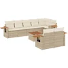 Image de vidaXL - 9-delige - Loungeset - met - kussens - poly - rattan - beige
