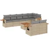 Image de vidaXL - 9-delige - Loungeset - met - kussens - poly - rattan - beige