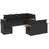 Image de vidaXL - 8-delige - Loungeset - met - kussens - poly - rattan - zwart