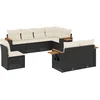 Image de vidaXL - 8-delige - Loungeset - met - kussens - poly - rattan - zwart