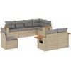Image de vidaXL - 8-delige - Loungeset - met - kussens - poly - rattan - beige