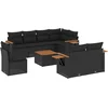 Image de vidaXL - 9-delige - Loungeset - met - kussens - poly - rattan - zwart