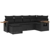Image de vidaXL - 6-delige - Loungeset - met - kussens - poly - rattan - zwart