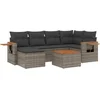 Image de vidaXL - 7-delige - Loungeset - met - kussens - poly - rattan - grijs
