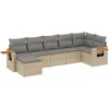 Image de vidaXL - 7-delige - Loungeset - met - kussens - poly - rattan - beige