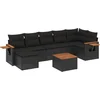 Image de vidaXL - 8-delige - Loungeset - met - kussens - poly - rattan - zwart