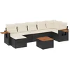 Image de vidaXL - 8-delige - Loungeset - met - kussens - poly - rattan - zwart