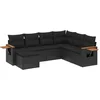 Image de vidaXL - 7-delige - Loungeset - met - kussens - poly - rattan - zwart