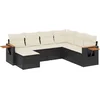 Image de vidaXL - 7-delige - Loungeset - met - kussens - poly - rattan - zwart
