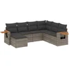 Image de vidaXL - 7-delige - Loungeset - met - kussens - poly - rattan - grijs