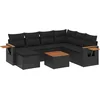 Image de vidaXL - 8-delige - Loungeset - met - kussens - poly - rattan - zwart