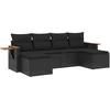 Image de vidaXL - 6-delige - Loungeset - met - kussens - poly - rattan - zwart
