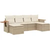 Image de vidaXL - 6-delige - Loungeset - met - kussens - poly - rattan - beige