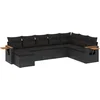 Image de vidaXL - 8-delige - Loungeset - met - kussens - poly - rattan - zwart