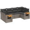 Image de vidaXL - 6-delige - Loungeset - met - kussens - poly - rattan - grijs
