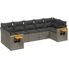 Image de vidaXL - 7-delige - Loungeset - met - kussens - poly - rattan - grijs