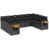 Image de vidaXL - 9-delige - Loungeset - met - kussens - poly - rattan - zwart