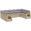 Image de vidaXL - 9-delige - Loungeset - met - kussens - poly - rattan - beige