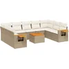 Image de vidaXL - 10-delige - Loungeset - met - kussens - poly - rattan - beige