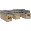 Image de vidaXL - 10-delige - Loungeset - met - kussens - poly - rattan - beige