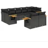 Image de vidaXL - 9-delige - Loungeset - met - kussens - poly - rattan - zwart
