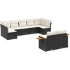 Image de vidaXL - 9-delige - Loungeset - met - kussens - poly - rattan - zwart