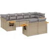 Image de vidaXL - 9-delige - Loungeset - met - kussens - poly - rattan - beige