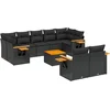 Image de vidaXL - 10-delige - Loungeset - met - kussens - poly - rattan - zwart