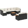 Image de vidaXL - 10-delige - Loungeset - met - kussens - poly - rattan - zwart