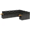 Image de vidaXL - 9-delige - Loungeset - met - kussens - poly - rattan - zwart