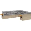 Image de vidaXL - 9-delige - Loungeset - met - kussens - poly - rattan - beige