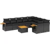 Image de vidaXL - 10-delige - Loungeset - met - kussens - poly - rattan - zwart