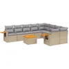 Image de vidaXL - 10-delige - Loungeset - met - kussens - poly - rattan - beige