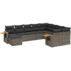 Image de vidaXL - 10-delige - Loungeset - met - kussens - poly - rattan - grijs