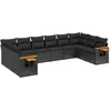 Image de vidaXL - 10-delige - Loungeset - met - kussens - poly - rattan - zwart