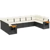 Image de vidaXL - 10-delige - Loungeset - met - kussens - poly - rattan - zwart