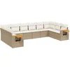 Image de vidaXL - 10-delige - Loungeset - met - kussens - poly - rattan - beige