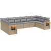 Image de vidaXL - 10-delige - Loungeset - met - kussens - poly - rattan - beige