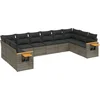 Image de vidaXL - 10-delige - Loungeset - met - kussens - poly - rattan - grijs