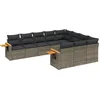 Image de vidaXL - 10-delige - Loungeset - met - kussens - poly - rattan - grijs